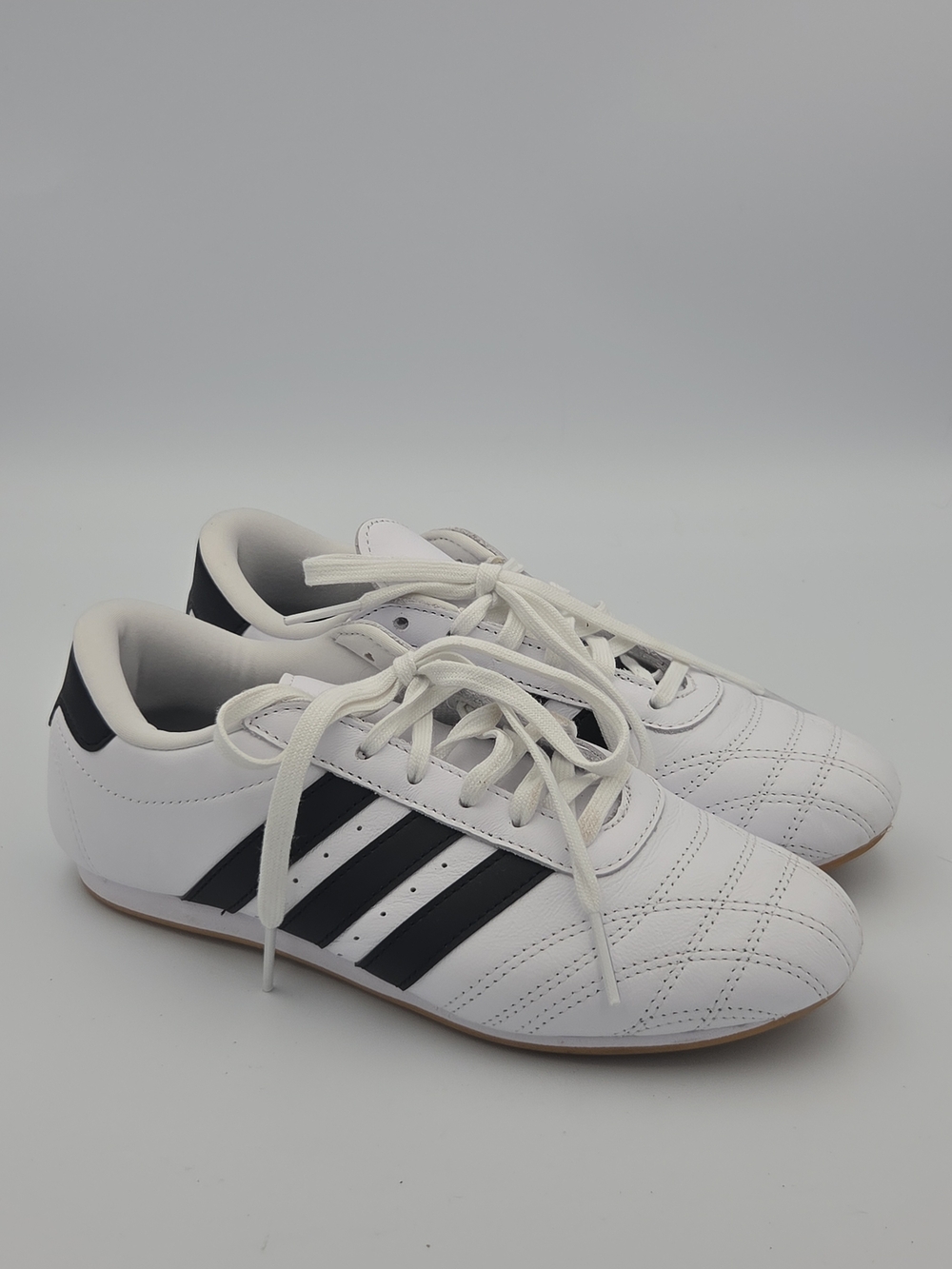 adidas White Sneakers with Black Three-Stripes Size 6.5